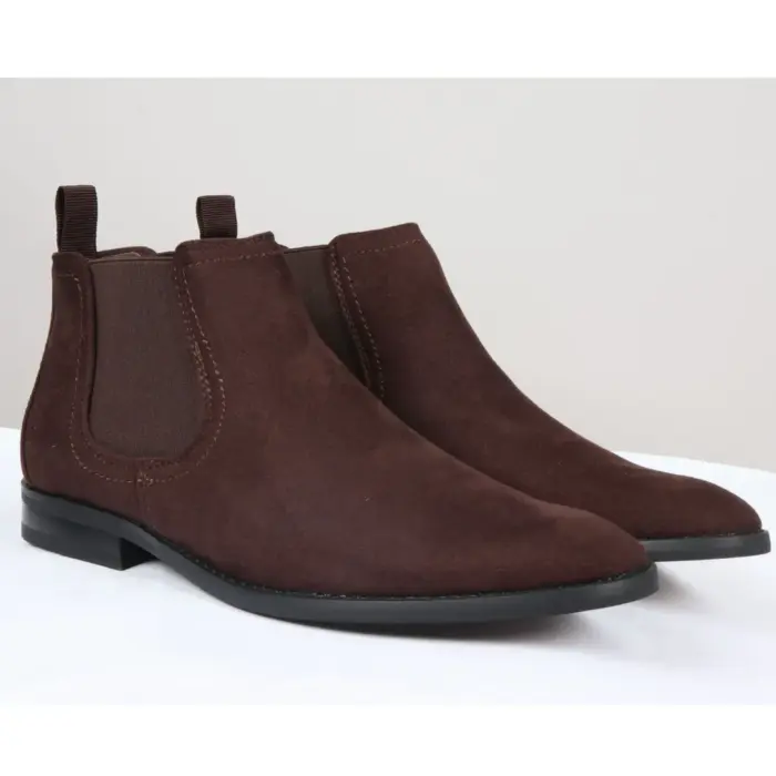 Men's Boots Slip On Suede Leather Lined Chelsea Ankle Shoes - Image 14