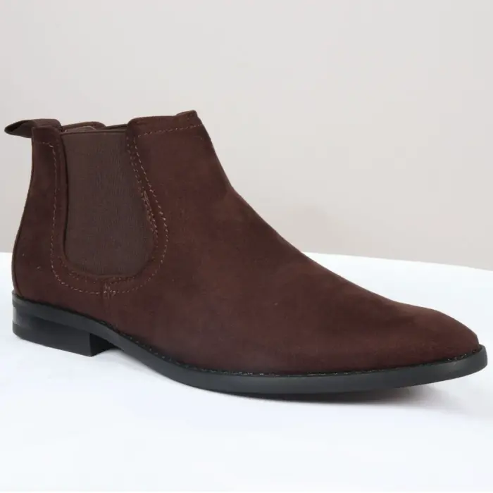 Men's Boots Slip On Suede Leather Lined Chelsea Ankle Shoes - Image 13