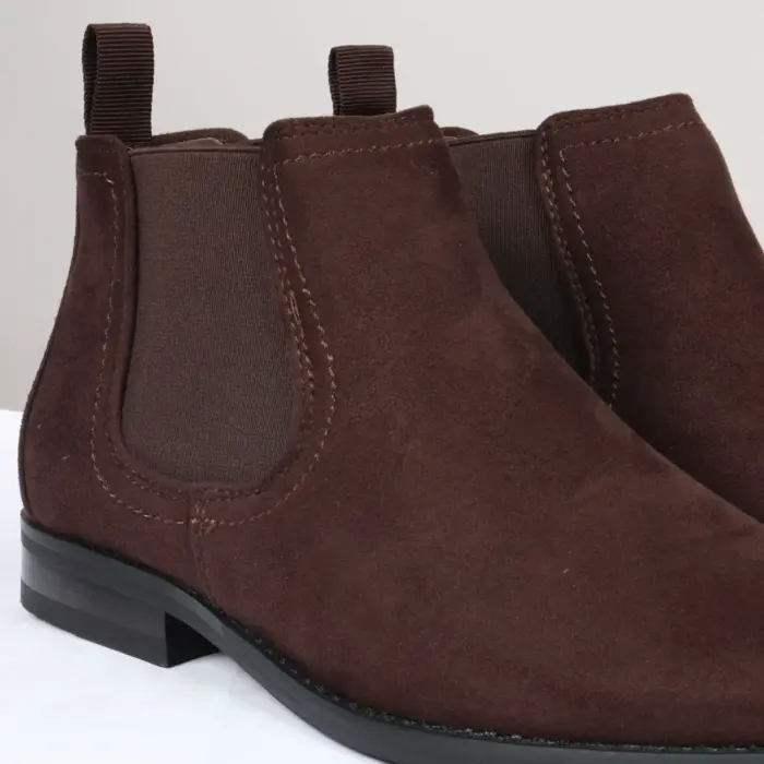 Men's Boots Slip On Suede Leather Lined Chelsea Ankle Shoes - Image 12