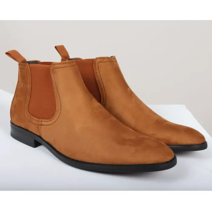 Men's Boots Slip On Suede Leather Lined Chelsea Ankle Shoes - Image 35