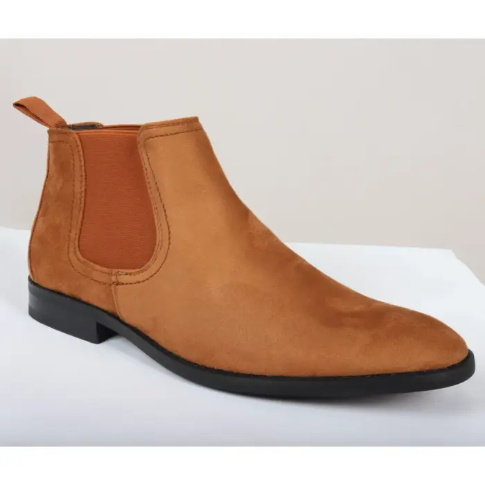 Men's Boots Slip On Suede Leather Lined Chelsea Ankle Shoes - Image 34