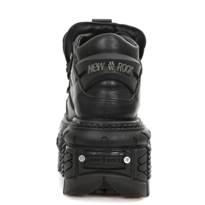 New Rock M-TANK106-C2 Unisex Black 100% Leather Goth Platform Space Shoes - Image 6