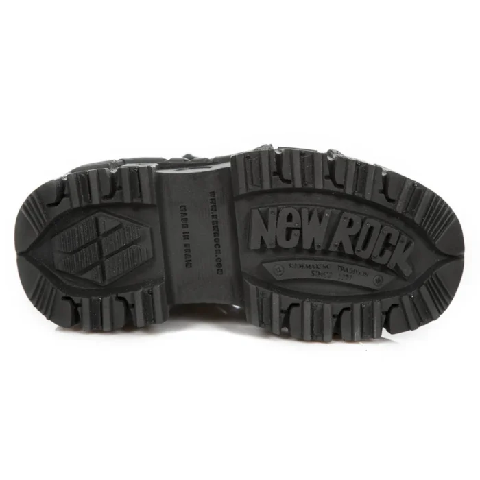 New Rock M-TANK106-C2 Unisex Black 100% Leather Goth Platform Space Shoes - Image 5