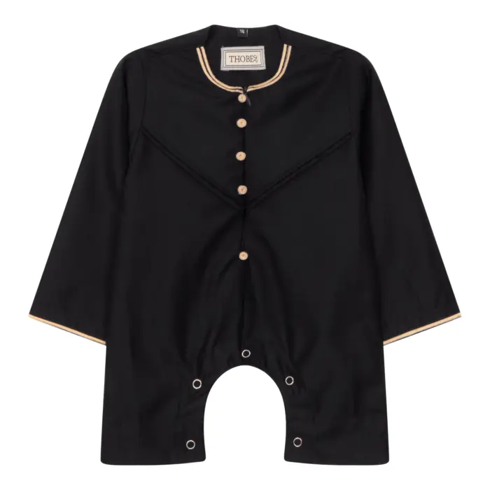 Baby Toddler Romper Thobe Emirati Omani Islamic Eid Clothing Arab Gold Embroidery - Image 1