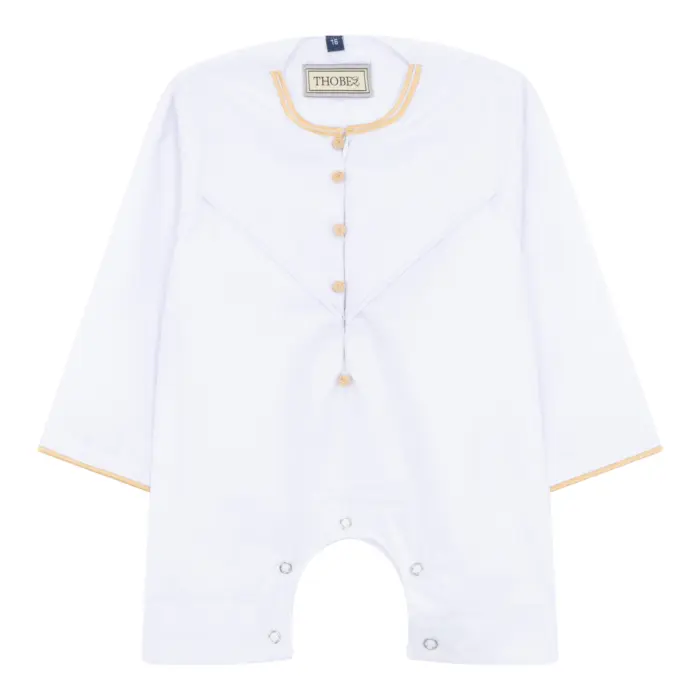 Baby Toddler Romper Thobe Emirati Omani Islamic Eid Clothing Arab Gold Embroidery - Image 10