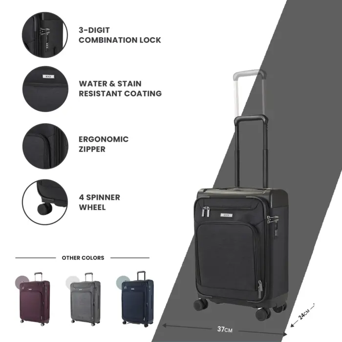 Luggage Suitcase Travel Bag Carry On Hand Cabin Check in Lightweight Expandable 4 Spinner Wheels Trolley Set | Parker - Image 2
