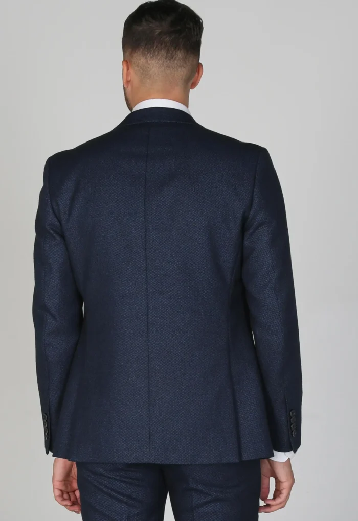Arthur - Men's Birdseye Navy Formal Blazer - Image 2