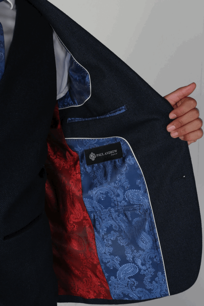 Arthur - Men's Birdseye Navy Formal Blazer - Image 3
