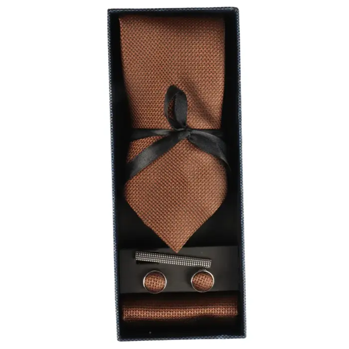 Diamond Neck Tie Gift Set Pocket Square Cuff Links Pin Tie For Shirt Satin - Image 6