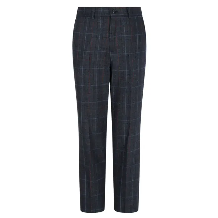 Boys Navy Blue 3 Piece Tweed Suit Herringbone Wine Vintage Retro - Image 5