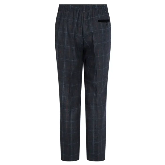 Boys Navy Blue 3 Piece Tweed Suit Herringbone Wine Vintage Retro - Image 4