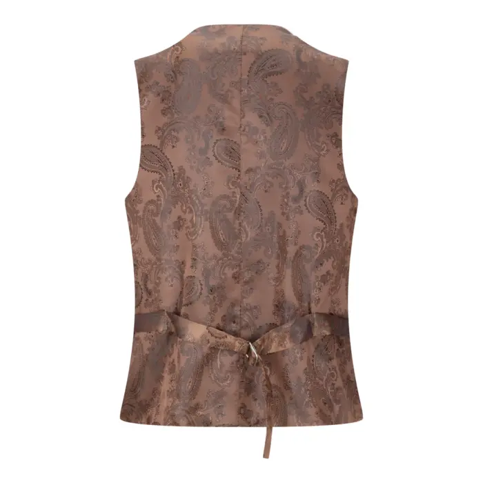 Boys Check Tweed Beige Brown 3 Piece Suit Wedding Vintage Retro Classic - Image 6