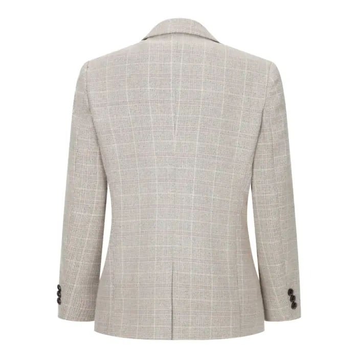Boys Check Tweed Beige Brown 3 Piece Suit Wedding Vintage Retro Classic - Image 5