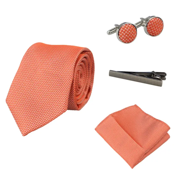 Diamond Neck Tie Gift Set Pocket Square Cuff Links Pin Tie For Shirt Satin - Image 10