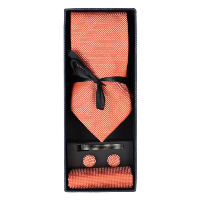 Diamond Neck Tie Gift Set Pocket Square Cuff Links Pin Tie For Shirt Satin - Image 12