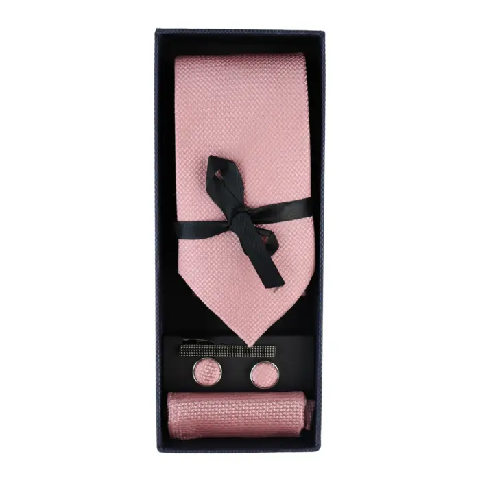 Diamond Neck Tie Gift Set Pocket Square Cuff Links Pin Tie For Shirt Satin - Image 15