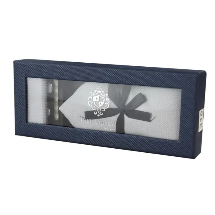 Diamond Neck Tie Gift Set Pocket Square Cuff Links Pin Tie For Shirt Satin - Image 17