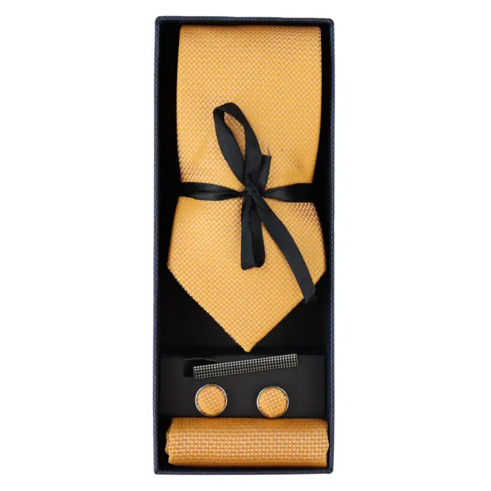 Diamond Neck Tie Gift Set Pocket Square Cuff Links Pin Tie For Shirt Satin - Image 21