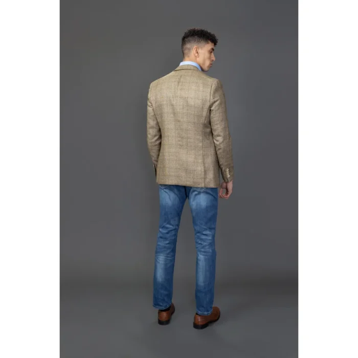 Men's Blazer Brown Check Sport Coat Slim Fit - Image 4