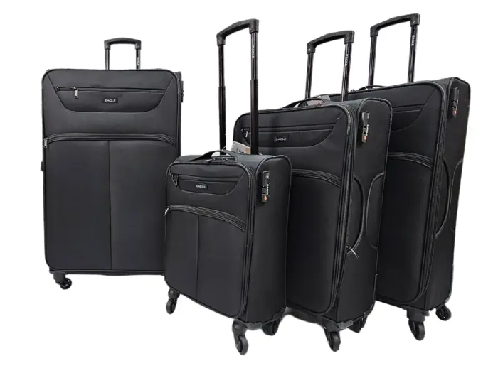 Soft Case Suitcase 4 Wheels Cabin Check In Hand Luggage Trolley Pin Combination Zipped Compartments - Image 61