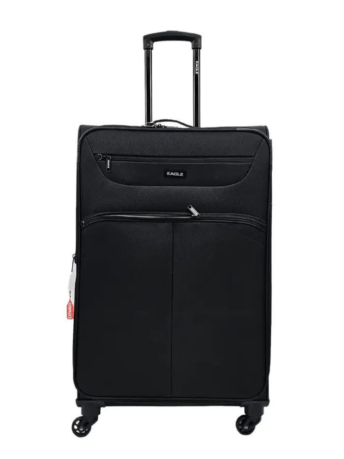 Soft Case Suitcase 4 Wheels Cabin Check In Hand Luggage Trolley Pin Combination Zipped Compartments - Image 31