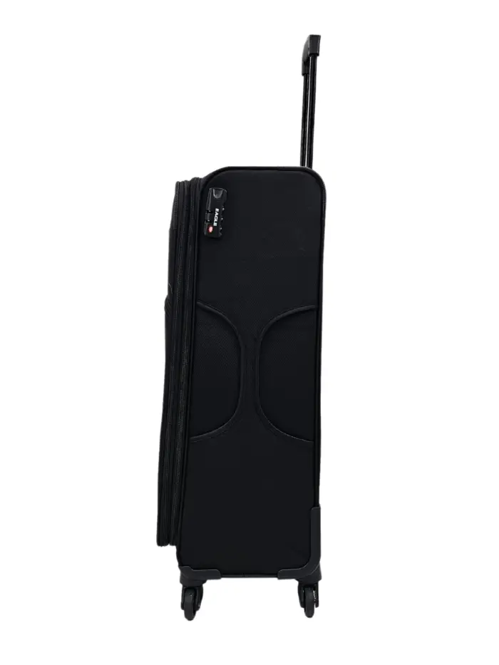 Soft Case Suitcase 4 Wheels Cabin Check In Hand Luggage Trolley Pin Combination Zipped Compartments - Image 33