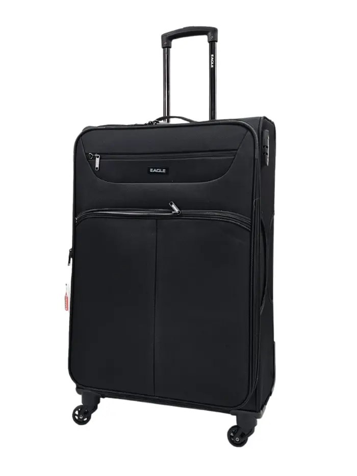 Soft Case Suitcase 4 Wheels Cabin Check In Hand Luggage Trolley Pin Combination Zipped Compartments - Image 32