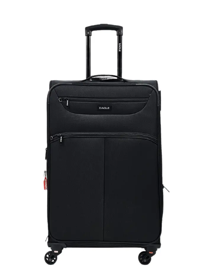 Soft Case Suitcase 4 Wheels Cabin Check In Hand Luggage Trolley Pin Combination Zipped Compartments - Image 16