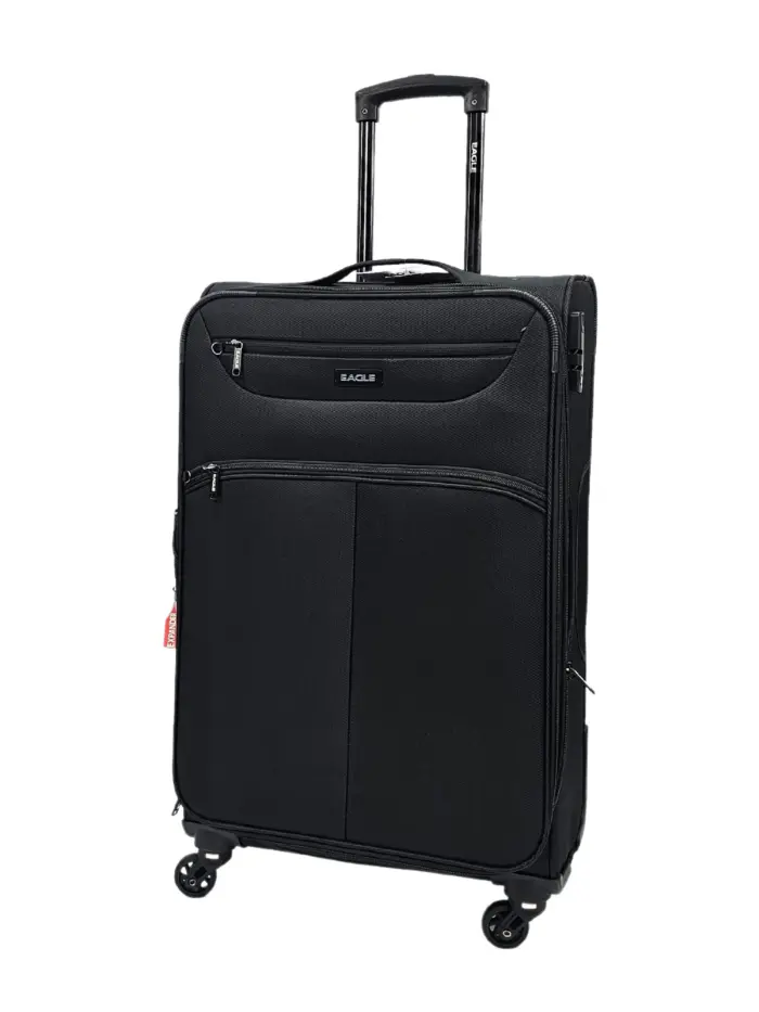 Soft Case Suitcase 4 Wheels Cabin Check In Hand Luggage Trolley Pin Combination Zipped Compartments - Image 17