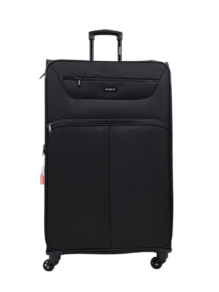Soft Case Suitcase 4 Wheels Cabin Check In Hand Luggage Trolley Pin Combination Zipped Compartments - Image 46