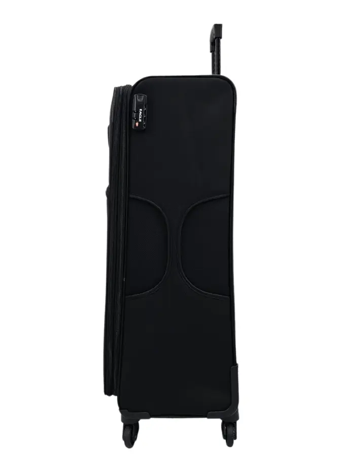 Soft Case Suitcase 4 Wheels Cabin Check In Hand Luggage Trolley Pin Combination Zipped Compartments - Image 48
