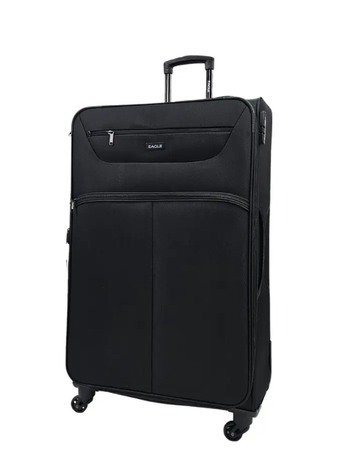 Soft Case Suitcase 4 Wheels Cabin Check In Hand Luggage Trolley Pin Combination Zipped Compartments - Image 47