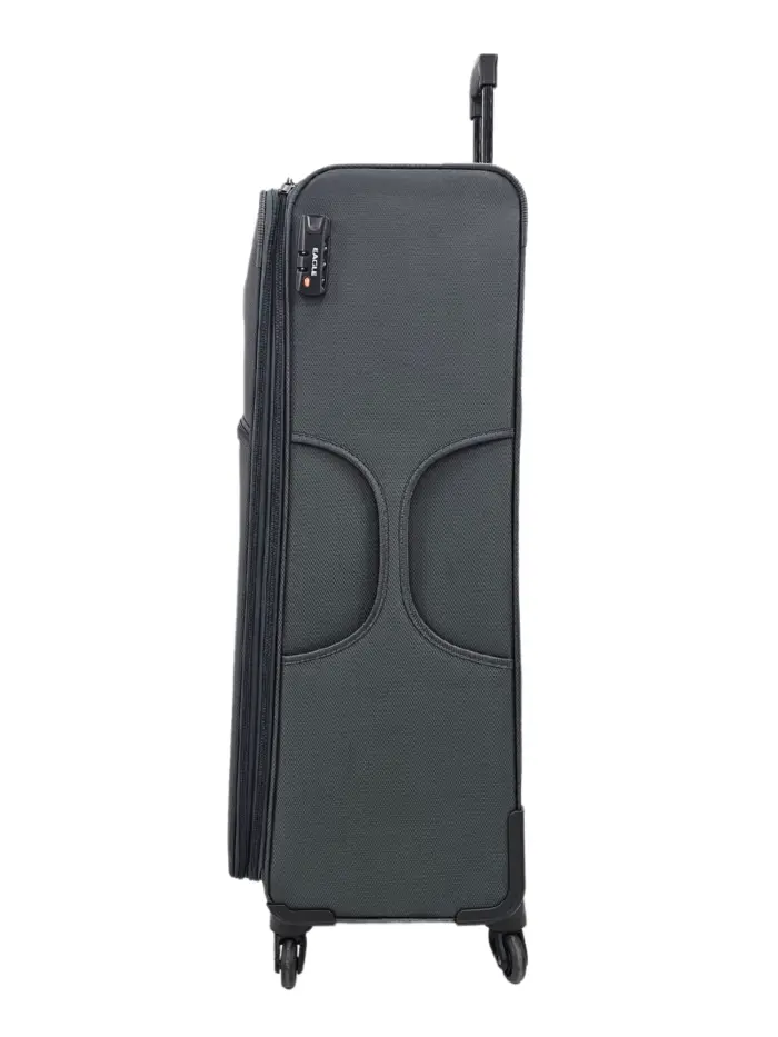 Soft Case Suitcase 4 Wheels Cabin Check In Hand Luggage Trolley Pin Combination Zipped Compartments - Image 38