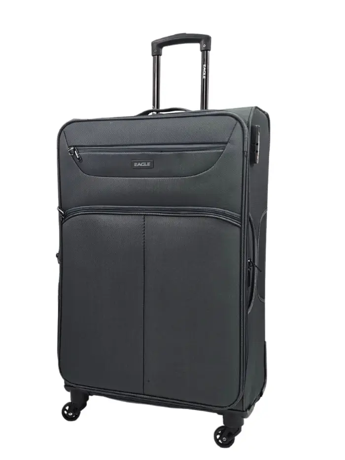 Soft Case Suitcase 4 Wheels Cabin Check In Hand Luggage Trolley Pin Combination Zipped Compartments - Image 37