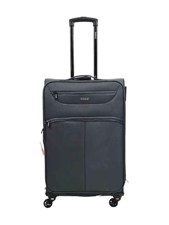 Soft Case Suitcase 4 Wheels Cabin Check In Hand Luggage Trolley Pin Combination Zipped Compartments - Image 21