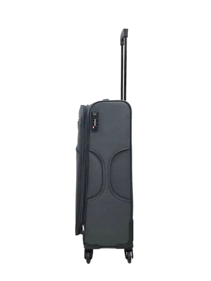 Soft Case Suitcase 4 Wheels Cabin Check In Hand Luggage Trolley Pin Combination Zipped Compartments - Image 23