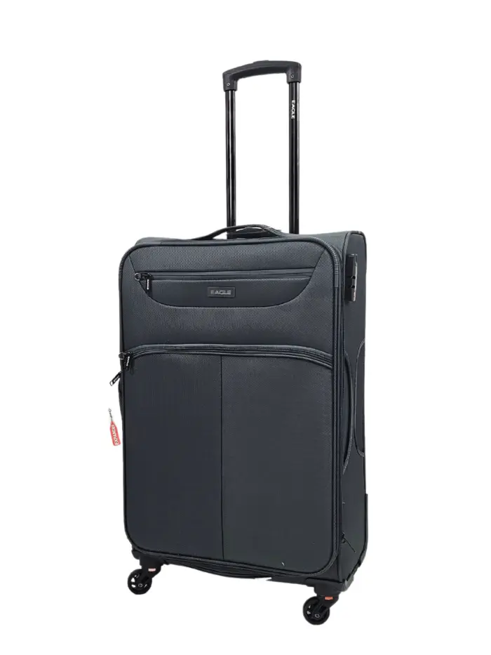 Soft Case Suitcase 4 Wheels Cabin Check In Hand Luggage Trolley Pin Combination Zipped Compartments - Image 22