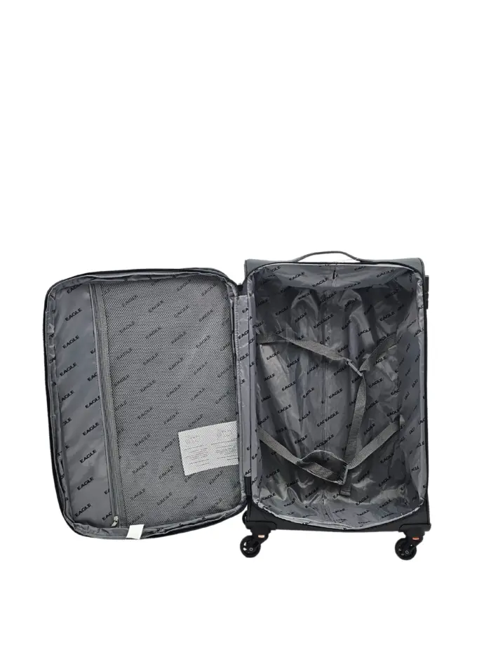 Soft Case Suitcase 4 Wheels Cabin Check In Hand Luggage Trolley Pin Combination Zipped Compartments - Image 10