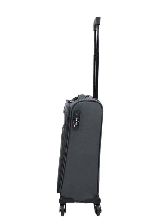 Soft Case Suitcase 4 Wheels Cabin Check In Hand Luggage Trolley Pin Combination Zipped Compartments - Image 8