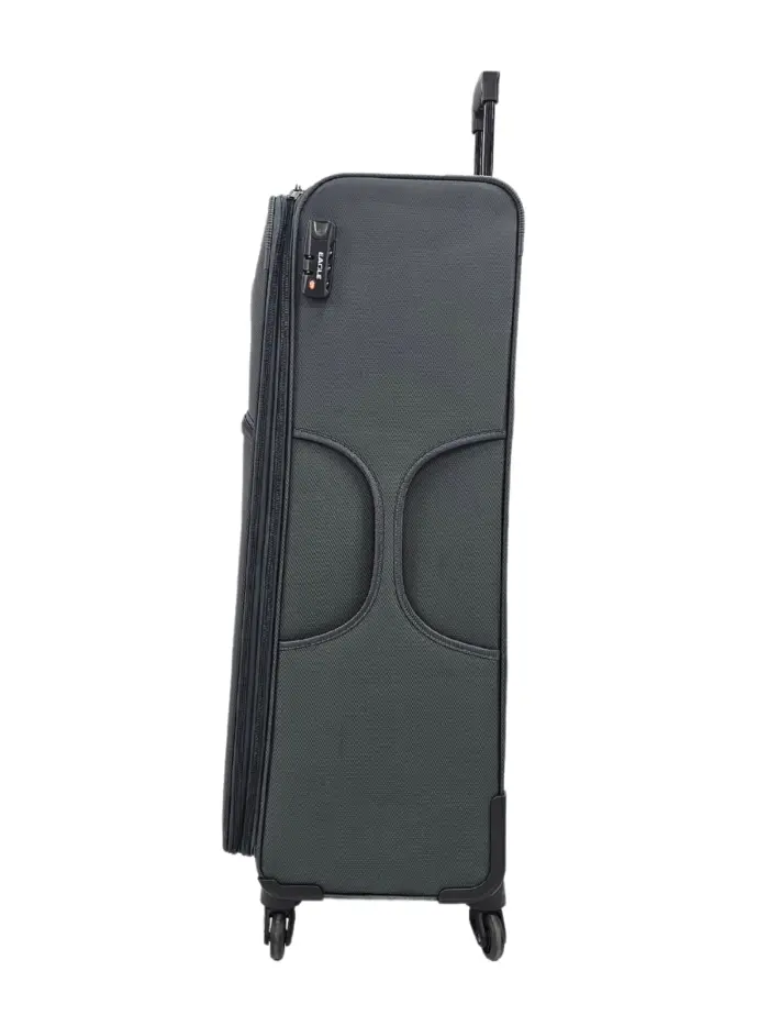 Soft Case Suitcase 4 Wheels Cabin Check In Hand Luggage Trolley Pin Combination Zipped Compartments - Image 53
