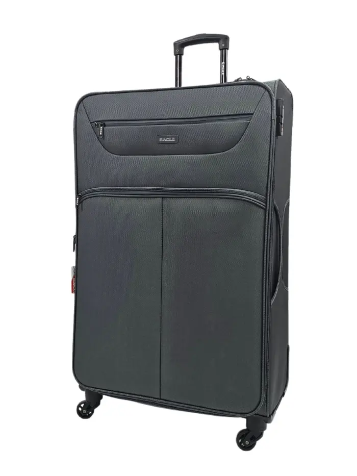 Soft Case Suitcase 4 Wheels Cabin Check In Hand Luggage Trolley Pin Combination Zipped Compartments - Image 52