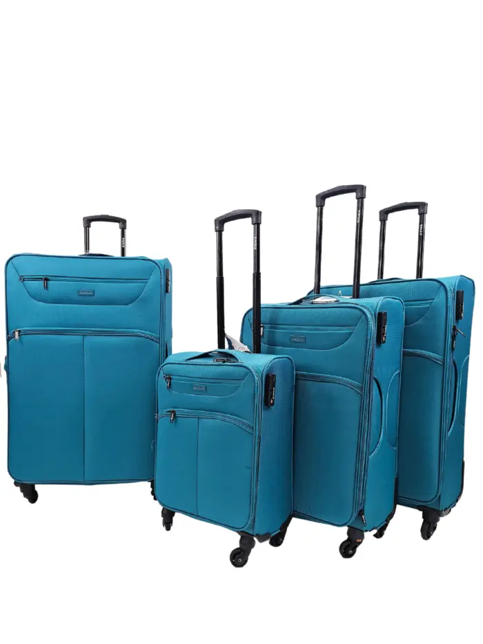 Soft Case Suitcase 4 Wheels Cabin Check In Hand Luggage Trolley Pin Combination Zipped Compartments - Image 63