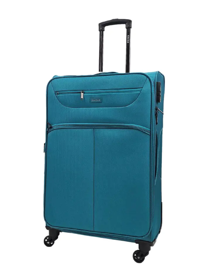 Soft Case Suitcase 4 Wheels Cabin Check In Hand Luggage Trolley Pin Combination Zipped Compartments - Image 42
