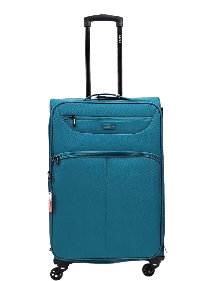 Soft Case Suitcase 4 Wheels Cabin Check In Hand Luggage Trolley Pin Combination Zipped Compartments - Image 26