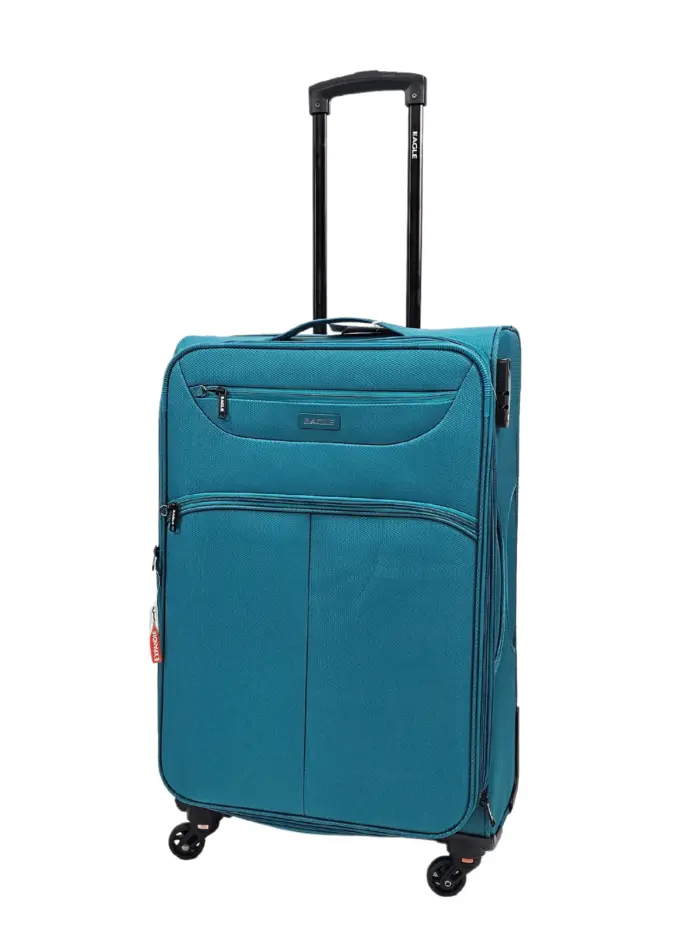 Soft Case Suitcase 4 Wheels Cabin Check In Hand Luggage Trolley Pin Combination Zipped Compartments - Image 27