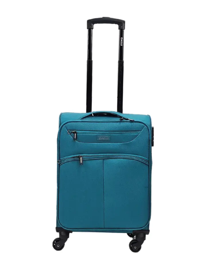 Soft Case Suitcase 4 Wheels Cabin Check In Hand Luggage Trolley Pin Combination Zipped Compartments - Image 11
