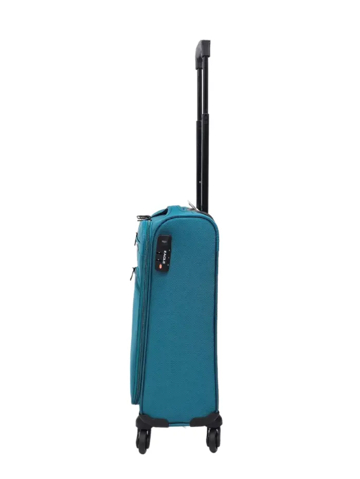 Soft Case Suitcase 4 Wheels Cabin Check In Hand Luggage Trolley Pin Combination Zipped Compartments - Image 13
