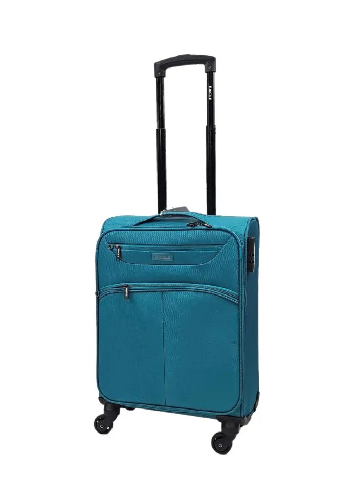 Soft Case Suitcase 4 Wheels Cabin Check In Hand Luggage Trolley Pin Combination Zipped Compartments - Image 12