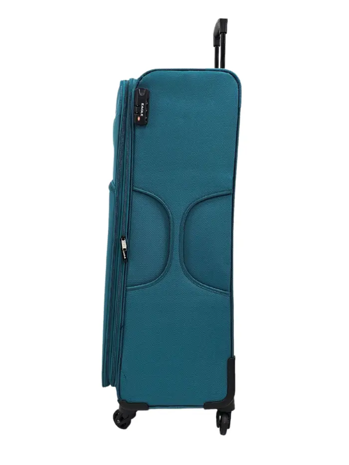 Soft Case Suitcase 4 Wheels Cabin Check In Hand Luggage Trolley Pin Combination Zipped Compartments - Image 58