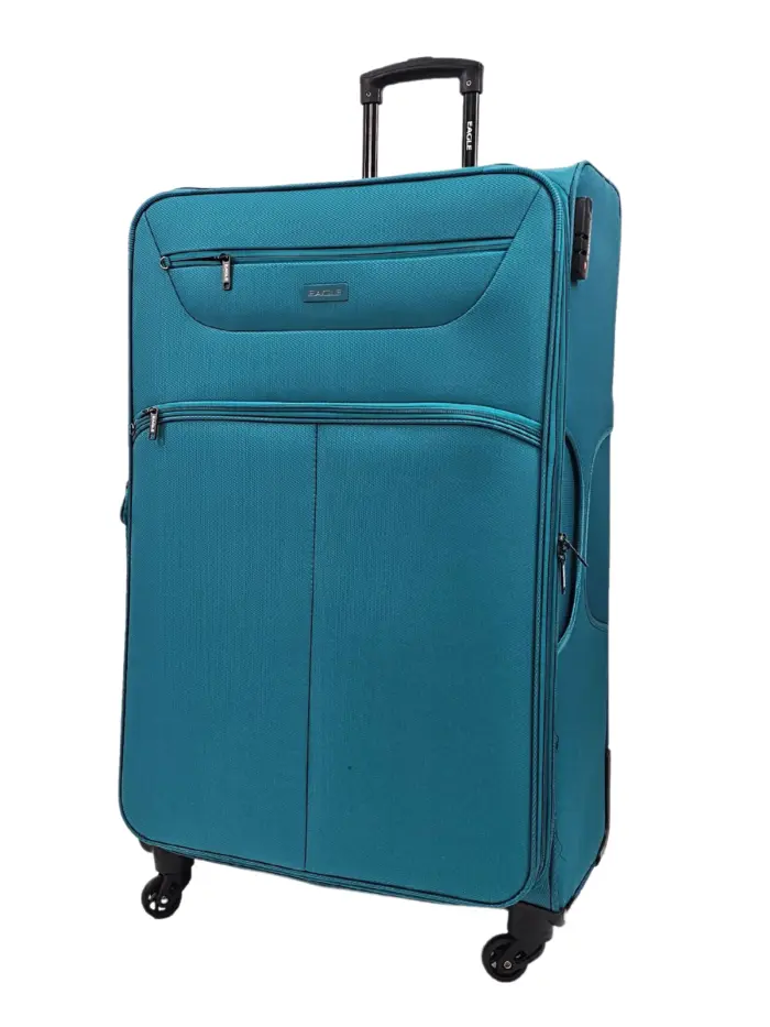 Soft Case Suitcase 4 Wheels Cabin Check In Hand Luggage Trolley Pin Combination Zipped Compartments - Image 57